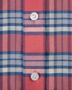 Áo Sơ Mi Ngắn Tay Nam Họa Tiết Kẻ Phối 3020 - Đỏ