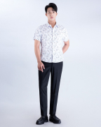 Áo Sơ Mi Ngắn Tay Nam Họa Tiết Lông Vũ 4037A