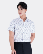 Áo Sơ Mi Ngắn Tay Nam Họa Tiết Lông Vũ 4037A