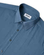 Áo Sơ Mi Ngắn Tay Nam In Họa Tiết 5016 - Xanh Đậm