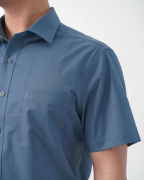 Áo Sơ Mi Ngắn Tay Nam In Họa Tiết 5016 - Xanh Đậm