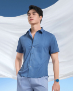 Áo Sơ Mi Ngắn Tay Nam In Họa Tiết 5016 - Xanh Đậm