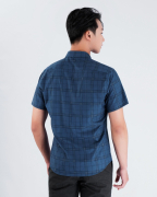 Áo Sơ Mi Ngắn Tay Nam Kẻ Caro 4029 - Xanh Đậm