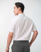 Áo Sơ Mi Ngắn Tay Nam Kẻ Ô 5011 - Trắng