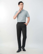 Áo Sơ Mi Ngắn Tay Nam Kẻ Ô 5011 - Xanh Nhạt