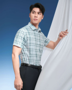 Áo Sơ Mi Ngắn Tay Nam Kẻ Ô 5017 - Xanh Nhạt