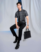 Áo Sơ Mi Ngắn Tay Nam Kẻ Ô 5023C Đen - Xám Đậm