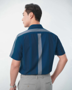 Áo Sơ Mi Ngắn Tay Nam Kẻ Ô 5023C Đen - Xanh