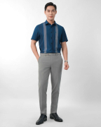 Áo Sơ Mi Ngắn Tay Nam Kẻ Ô 5023C Đen - Xanh