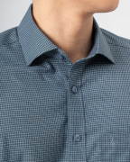 Áo Sơ Mi Ngắn Tay Nam Kẻ Ô Nhỏ 4026A Xanh Đậm