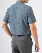 Áo Sơ Mi Ngắn Tay Nam Kẻ Ô Nhỏ 4026A Xanh Đậm