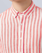 Áo Sơ Mi Ngắn Tay Nam Kẻ Sọc Cam 4012A