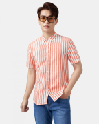 Áo Sơ Mi Ngắn Tay Nam Kẻ Sọc Cam 4012A