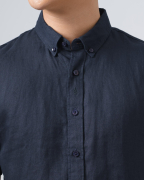 Áo Sơ Mi Ngắn Tay Nam Linen 4011 - Xanh Tím Than
