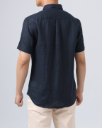 Áo Sơ Mi Ngắn Tay Nam Linen 4011 - Xanh Tím Than