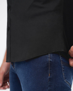 Áo Sơ Mi Ngắn Tay Nam Màu Đen Trơn 4004B