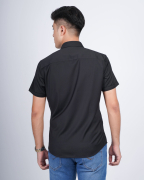 Áo Sơ Mi Ngắn Tay Nam Màu Đen Trơn 4004B