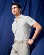 Áo Sơ Mi Ngắn Tay Nam Màu Trắng In Chữ Vulcano 5024A