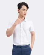 Áo Sơ Mi Ngắn Tay Nam Trơn 3032 - Trắng