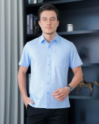 Áo Sơ Mi Ngắn Tay Nam Trơn 4030 - Xanh Da Trời