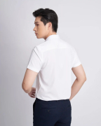 Áo Sơ Mi Ngắn Tay Nam Vải Vân Chéo 3016 - Trắng