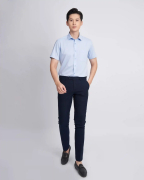 Áo Sơ Mi Ngắn Tay Nam Vải Vân Chéo 3016 - Xanh Da Trời