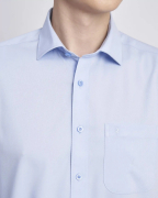 Áo Sơ Mi Ngắn Tay Nam Vải Vân Chéo 3016 - Xanh Da Trời