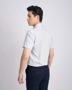 Áo Sơ Mi Ngắn Tay Nam Vải Vân Xước 3017 - Xám Nhạt