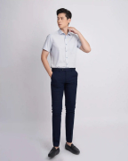 Áo Sơ Mi Ngắn Tay Nam Vải Vân Xước 3017 - Xám Nhạt