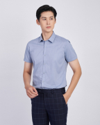 Áo Sơ Mi Ngắn Tay Nam Vải Xước 2053 Xanh Nhạt