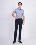 Áo Sơ Mi Ngắn Tay Nam Vải Xước 2053 Xanh Nhạt