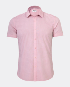 Áo Sơ Mi Ngắn Tay Sợi Sen Kẻ Chìm 2017 Hồng