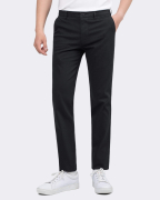 Quần Kaki Nam Dáng Slim Vân Vải Gai 4001 - Đen