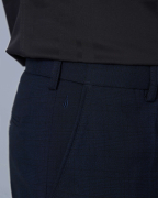 Quần Âu Nam Cạp Chun Màu Xanh Tím Than Kẻ 5014A