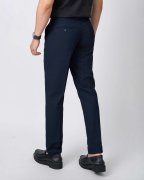 Quần Âu Nam Cạp Chun Màu Xanh Tím Than Kẻ 5014A