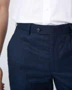 Quần Âu Nam Cạp Chun Màu Xanh Tím Than Kẻ 5015A