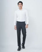 Quần Âu Nam Cạp Chun Kẻ Tăm 4009 - Đen
