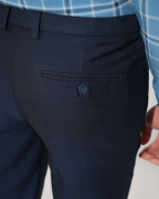 Quần Âu Nam Cạp Chun Kẻ Tăm 4009 - Xanh Đậm