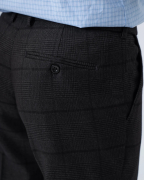 Quần Âu Nam Cạp Chun Màu Chì Kẻ Đối Xứng 3009A