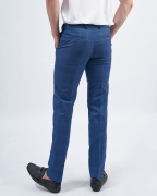 Quần Âu Nam Cạp Chun Màu Xanh Đá Họa Tiết Kẻ 2027