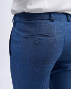 Quần Âu Nam Cạp Chun Màu Xanh Đá Họa Tiết Kẻ 2027