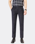 Quần Âu Nam Cạp Phối 3007 - Xanh Tím Than