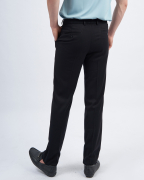 Quần Âu Nam Dáng Suông Màu Đen Trơn 2030 - Đen