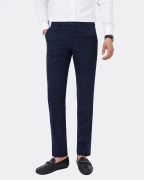 Quần Âu Nam Hoạ Tiết Kẻ Caro Trẻ Trung Màu Xanh Navy 3001A