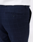 Quần Âu Nam Hoạ Tiết Kẻ Caro Trẻ Trung Màu Xanh Navy 3001A