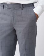 Quần Âu Nam Màu Xám Kẻ Ô 4013C - Xám Đậm