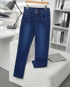 Quần Jeans Nam Dáng Regular Màu Xanh Co Giãn 5004A