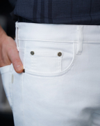 Quần Jeans Nam Dáng Slimfit Màu Trắng 4005W