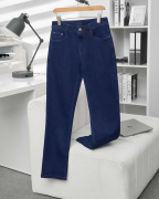 Quần Jeans Nam Dáng Suông Màu Xanh Co Giãn 5003A