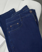 Quần Jeans Nam Dáng Suông Màu Xanh Co Giãn 5003A